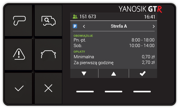 Yanosik GTR Strefy parkingowe