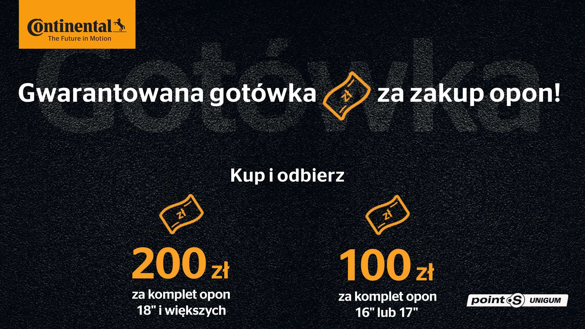 Gwarantowana gotówka za zakup opon Continental