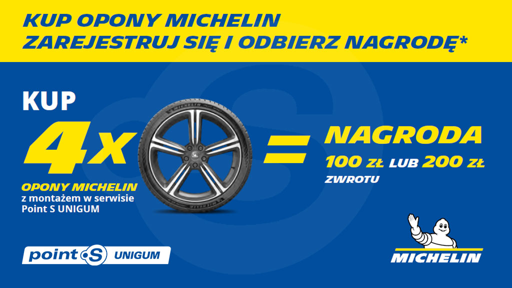 Kup 4 opony Michelin wraz z montażem i odbierz nagrodę