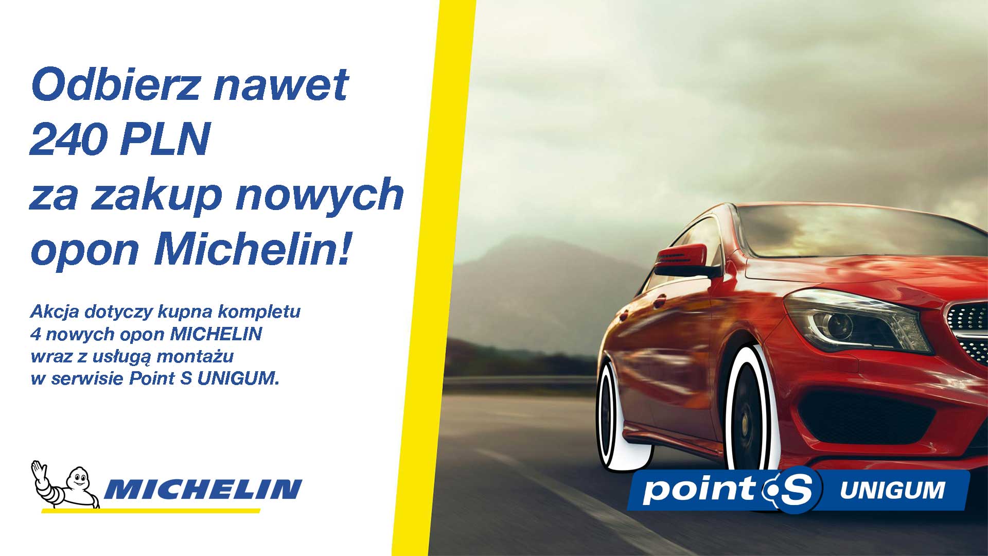 Nawet 240 PLN za zakup opon Michelin