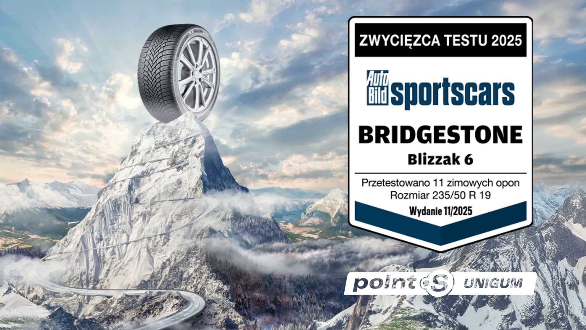 Bridgestone Blizzak 6 zwycięża w teście Auto Bild sportscars
