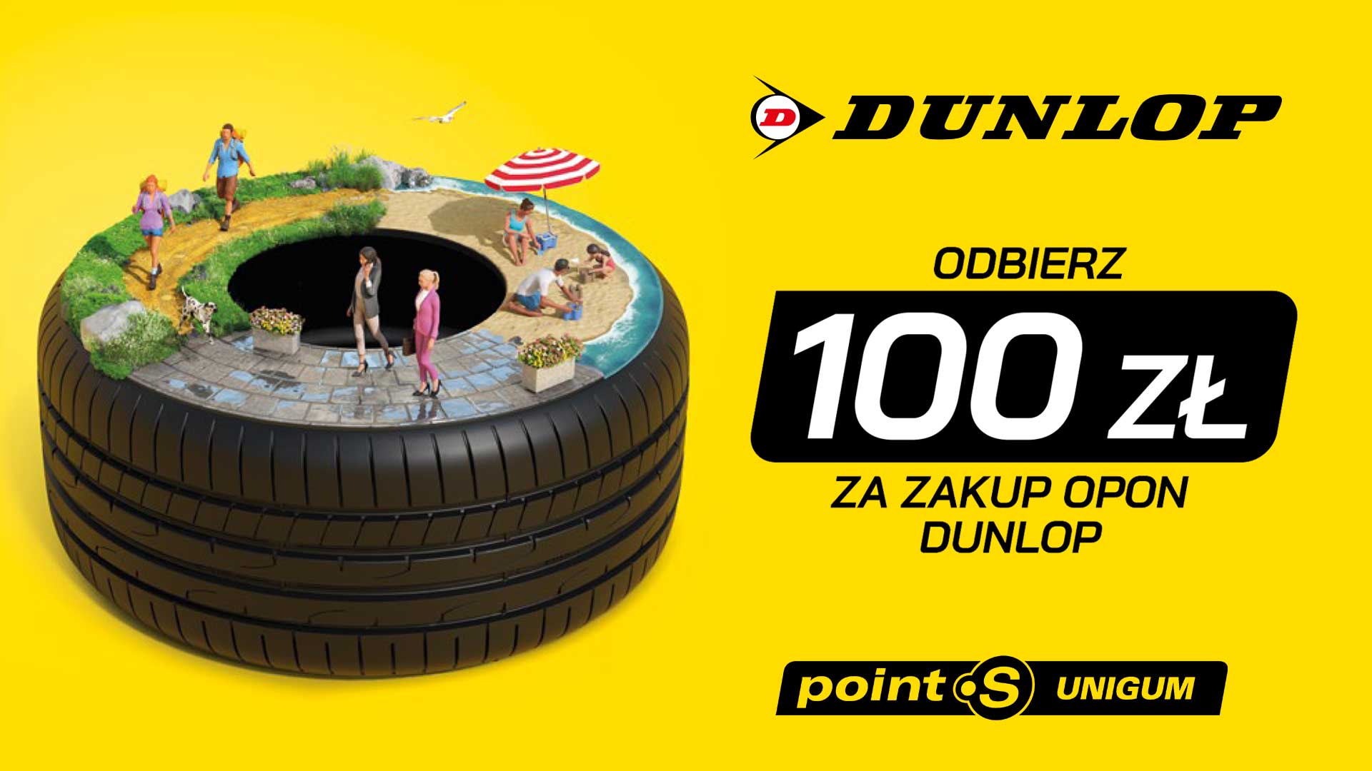 Odbierz 100 PLN za zakup opon Dunlop