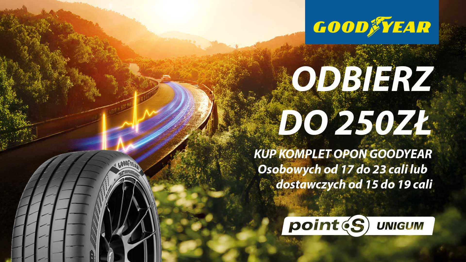Do 250 PLN za zakup opon Goodyear