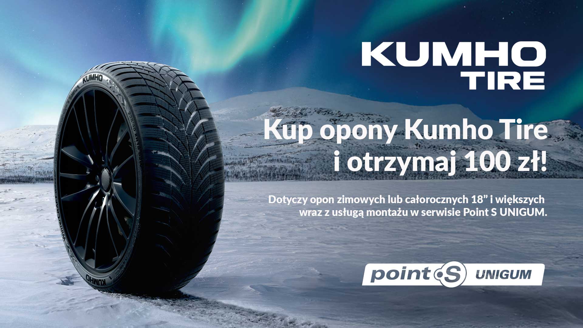 100 zł za zakup opon Kumho 18” cali i większych