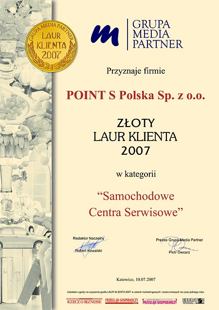 Złoty Laur Klienta 2007