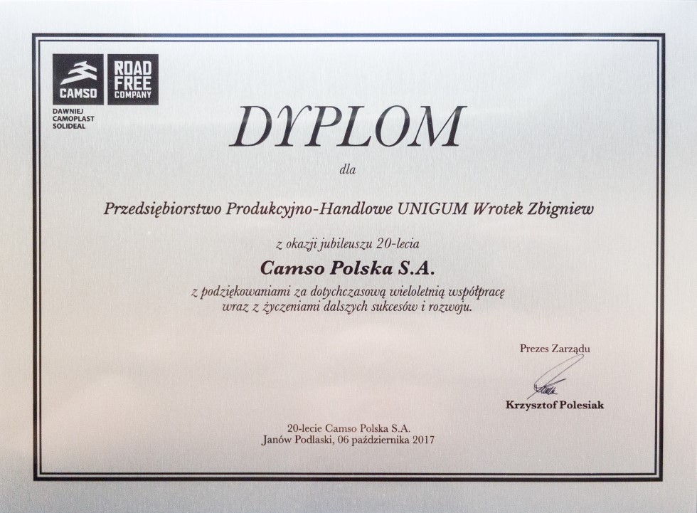 Camso Polska docenia Point S UNIGUM za współpracę