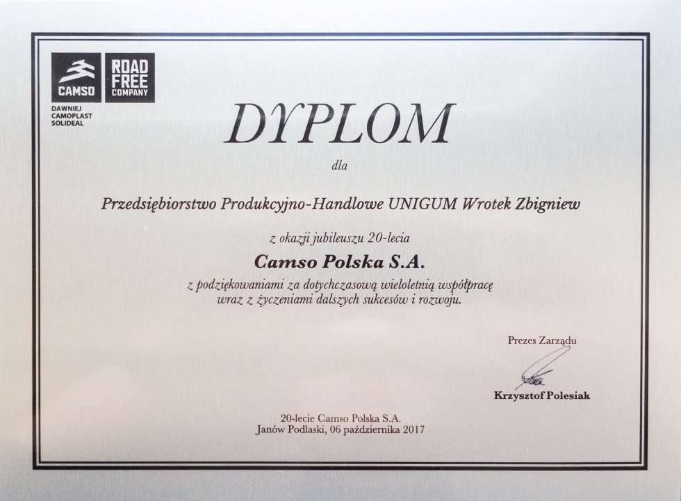 Camso Polska docenia Point S UNIGUM za współpracę